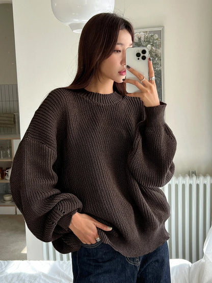 Cozy Women's Large Knit Sweater - BritishElegance