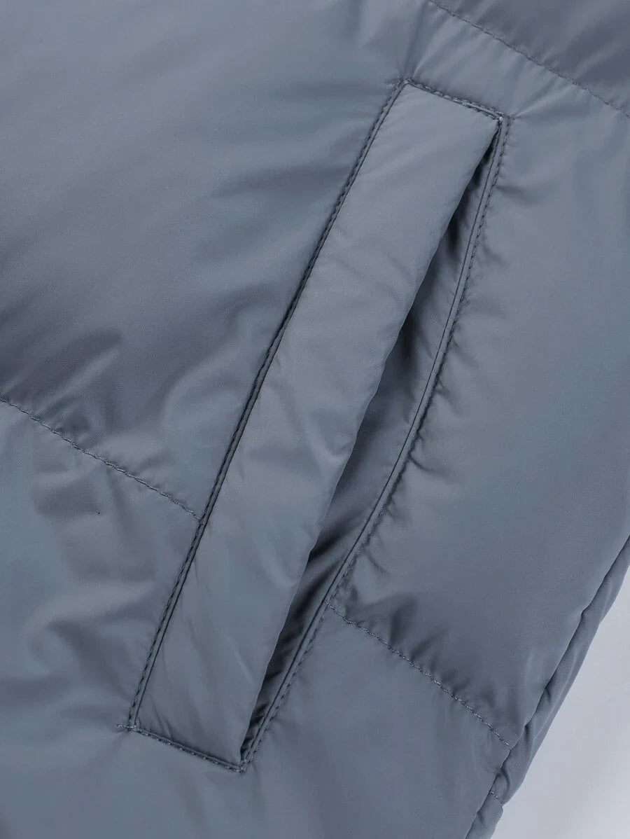 Casual Padded Jacket Khaki