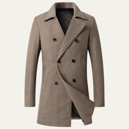 The Cambridge Men's Trendy Slim Fit Wool Blend Overcoat