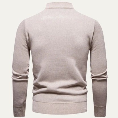 Men’s Smooth Knit Funnel Neck Cardigan