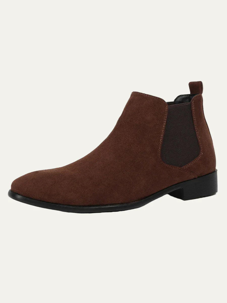 Men’s Suede Chelsea Boots with Pointed Toe