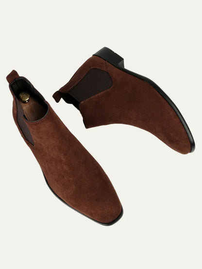 Men’s Suede Chelsea Boots with Pointed Toe