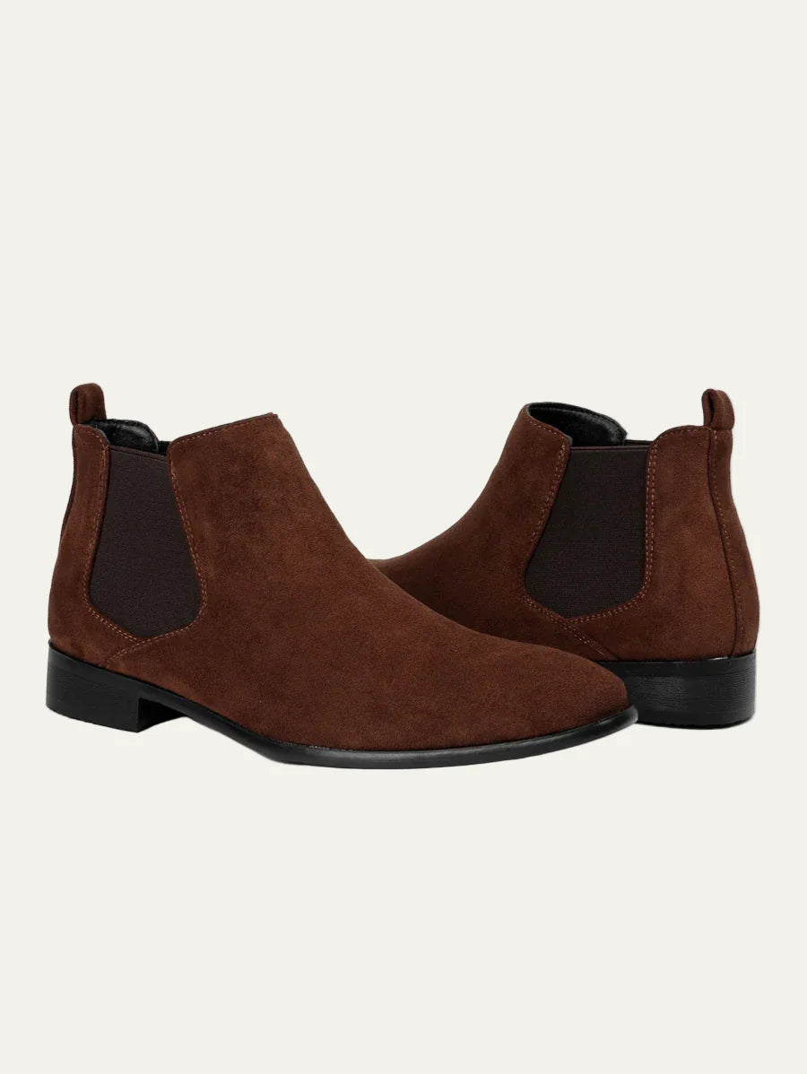 Men’s Suede Chelsea Boots with Pointed Toe