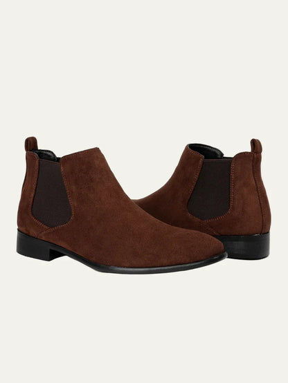 Men’s Suede Chelsea Boots with Pointed Toe