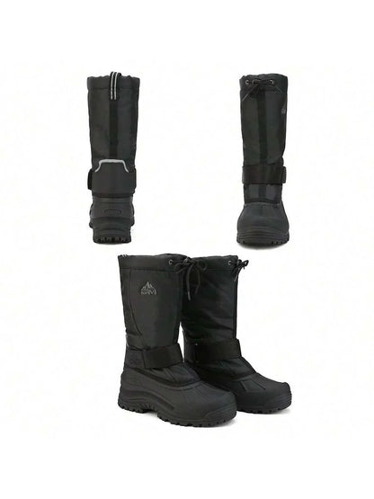 Men’s Tall Rugged Winter Snow Boots with Strap and Drawstring
