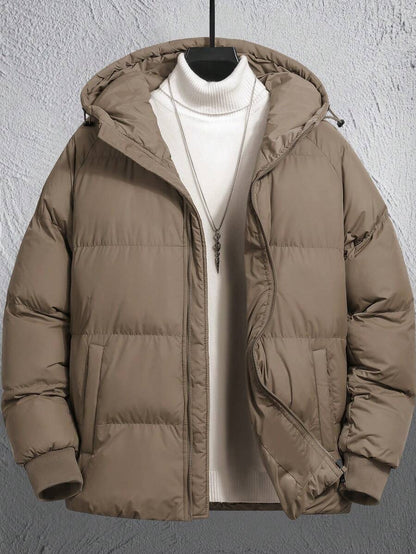 Casual Padded Jacket Khaki