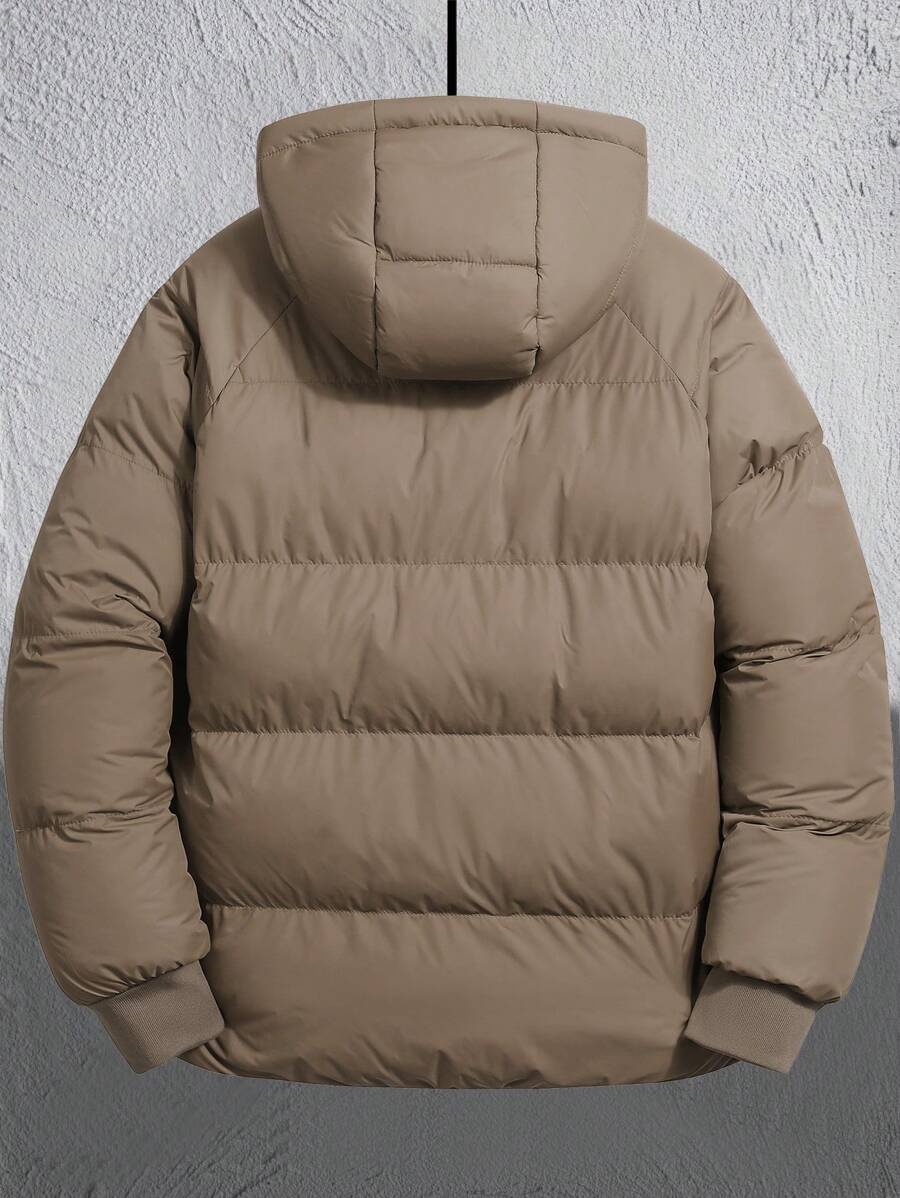 Casual Padded Jacket Khaki