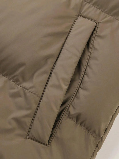 Casual Padded Jacket Khaki
