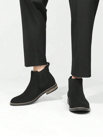 Men’s Rugged Casual Chelsea Boots with Thick Sole