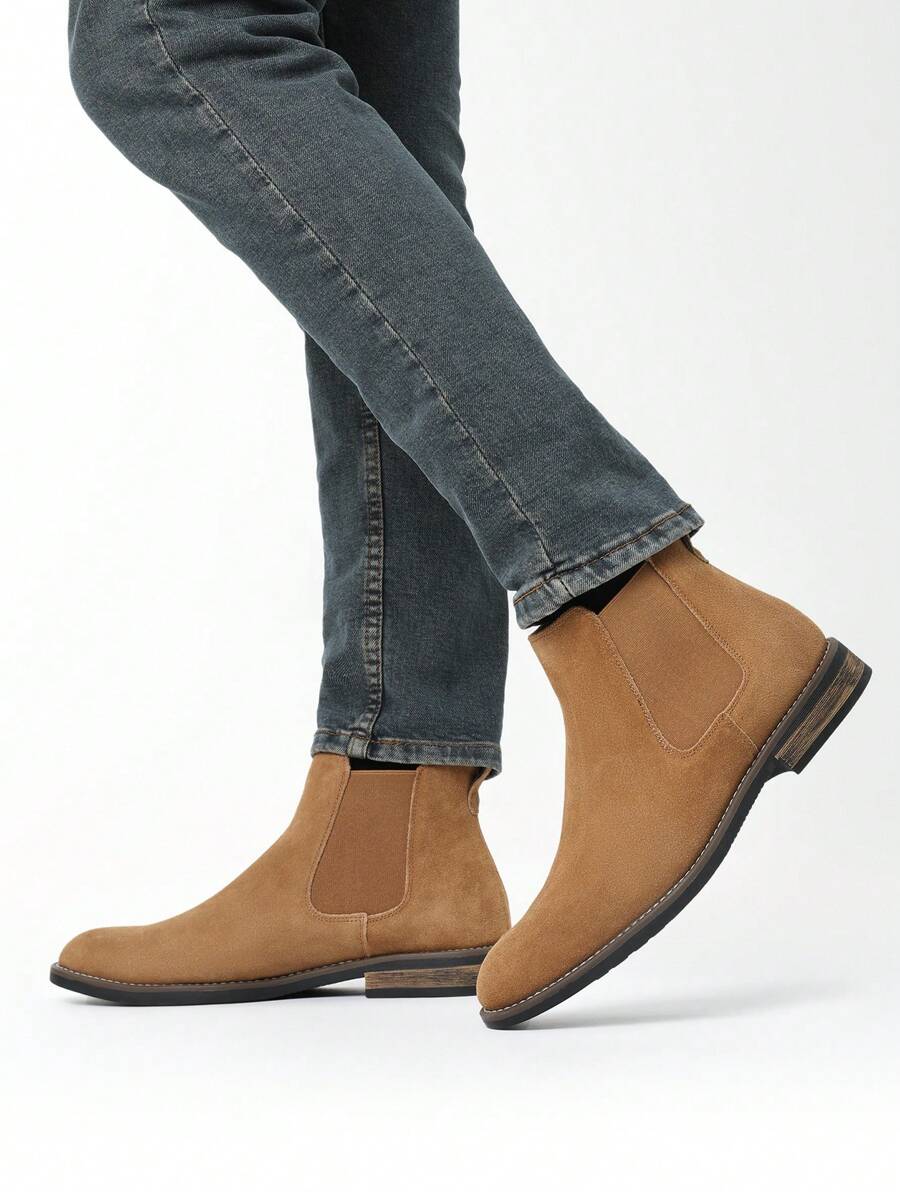 Suede Chelsea Boots Camel