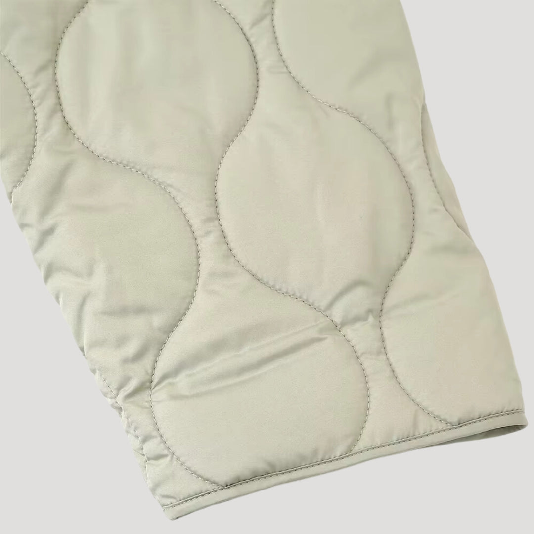 Women’s Wave Quilted Collarless Zip Jacket