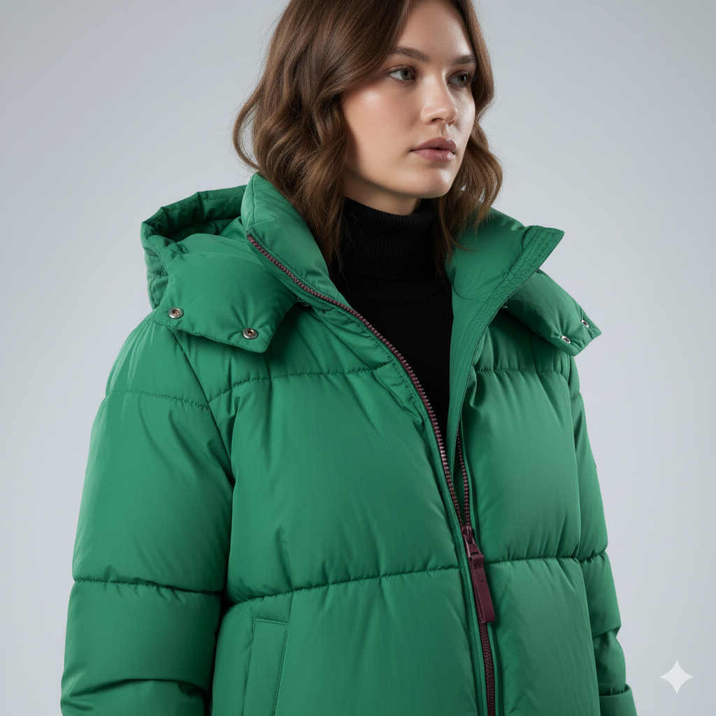 Jasmine | Padded Jacket - Oversized Quilted Hooded Winter Coat for Women