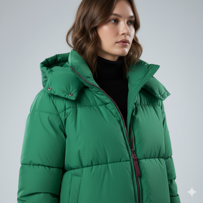 Jasmine | Padded Jacket - Oversized Quilted Hooded Winter Coat for Women