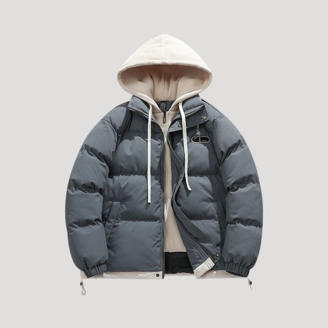 Warm Insulated Puffer Coat for Men with Hood - BritishElegance