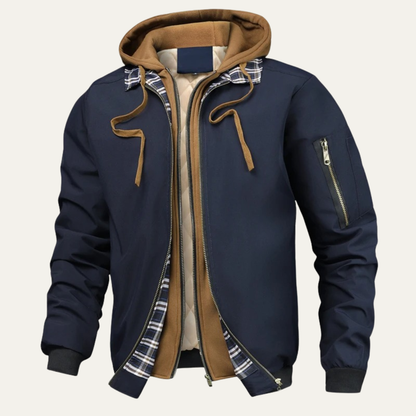 The Courmayeur Men’s Winter Thick Fleece Bomber Hooeded Jacket