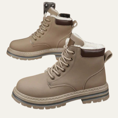 Men’s Rugged Faux Fur Lined Lace Up Hiking Boots