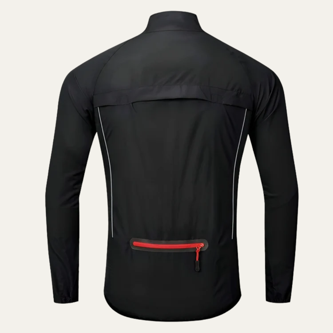 Men’s Reflective High Collar Full Zip Cycling Jacket