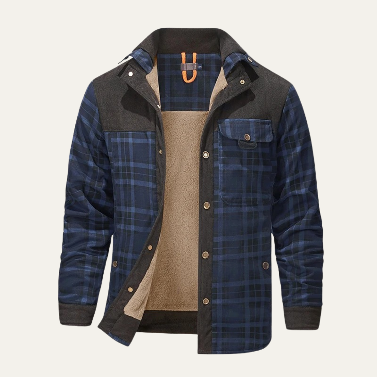 Men’s Solid Fleece Hoodie with Sherpa Lining