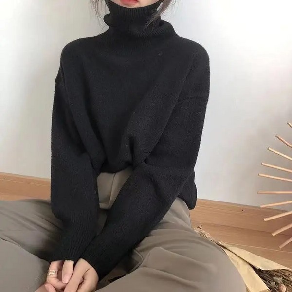 Cozy Large Knit Winter Turtleneck Sweater