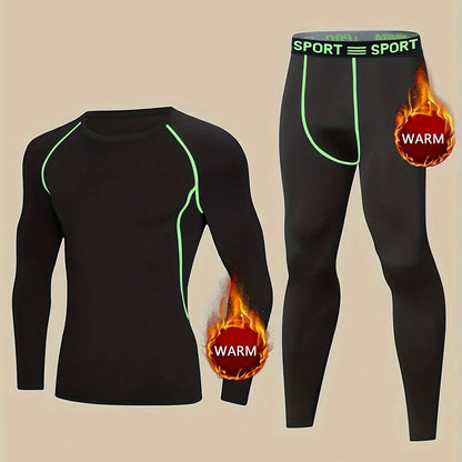 Men's Thermal Underwear Set – Fleece Lined Base Layer for Winter Sports, Skiing & Hunting