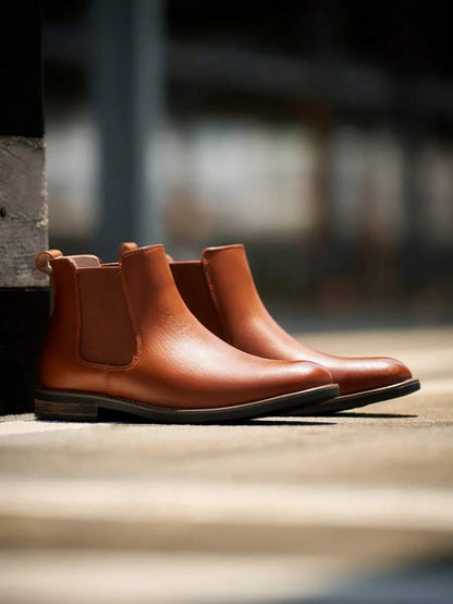 Men’s Rugged Casual Chelsea Boots with Thick Sole