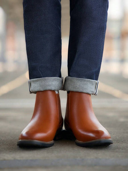 Men’s Rugged Casual Chelsea Boots with Thick Sole