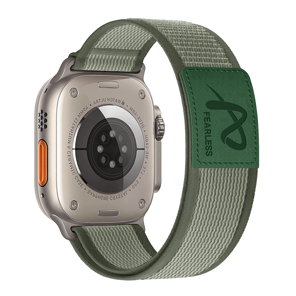 Durable Nylon Band for Apple Watch with Leather Patch