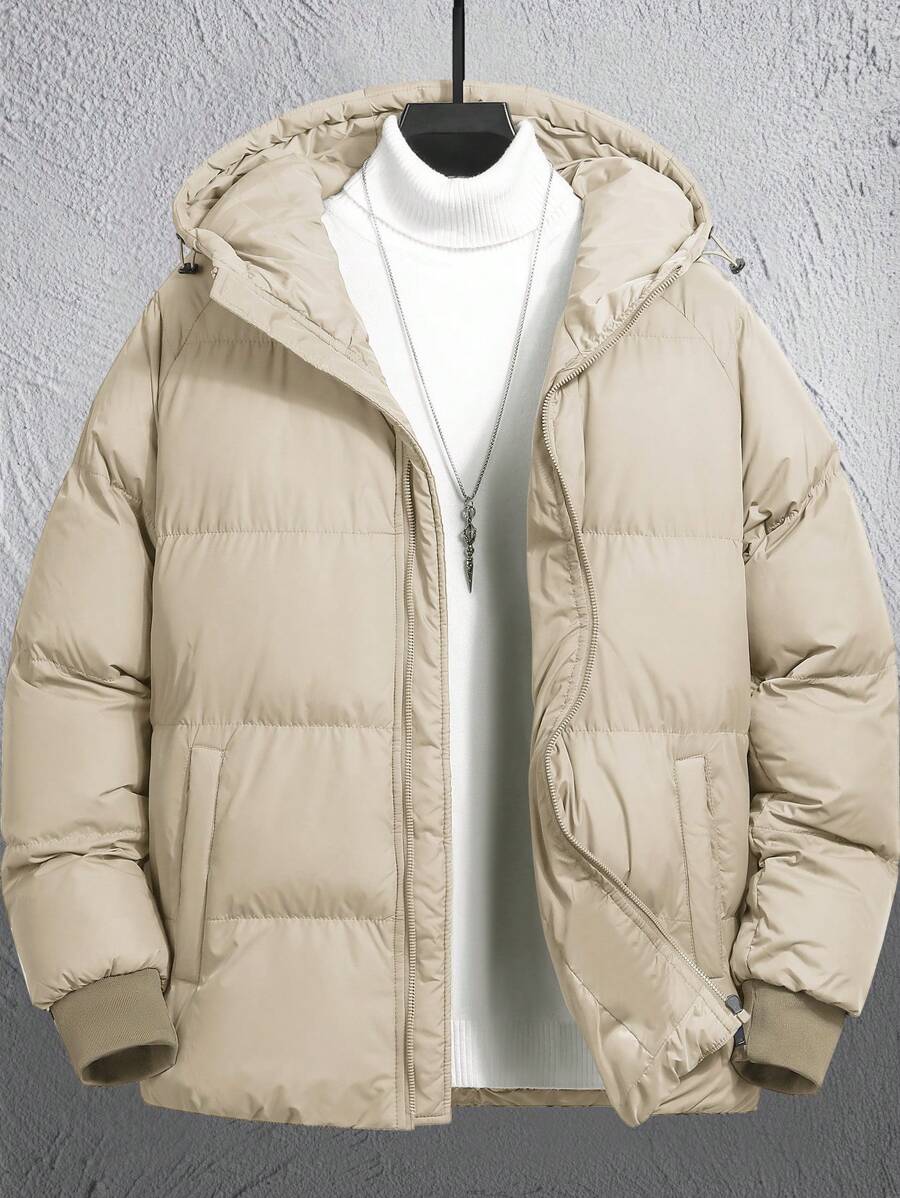 Casual Padded Jacket Khaki
