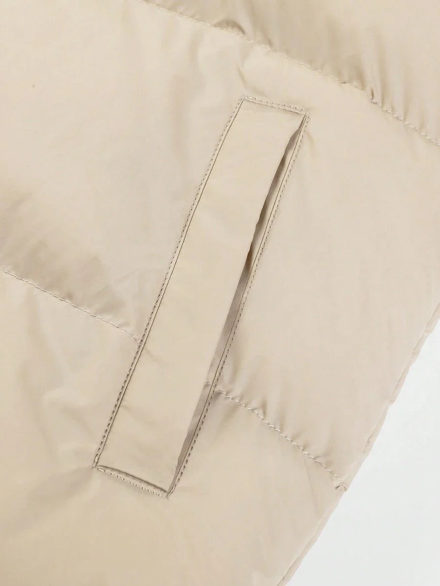 Casual Padded Jacket Khaki