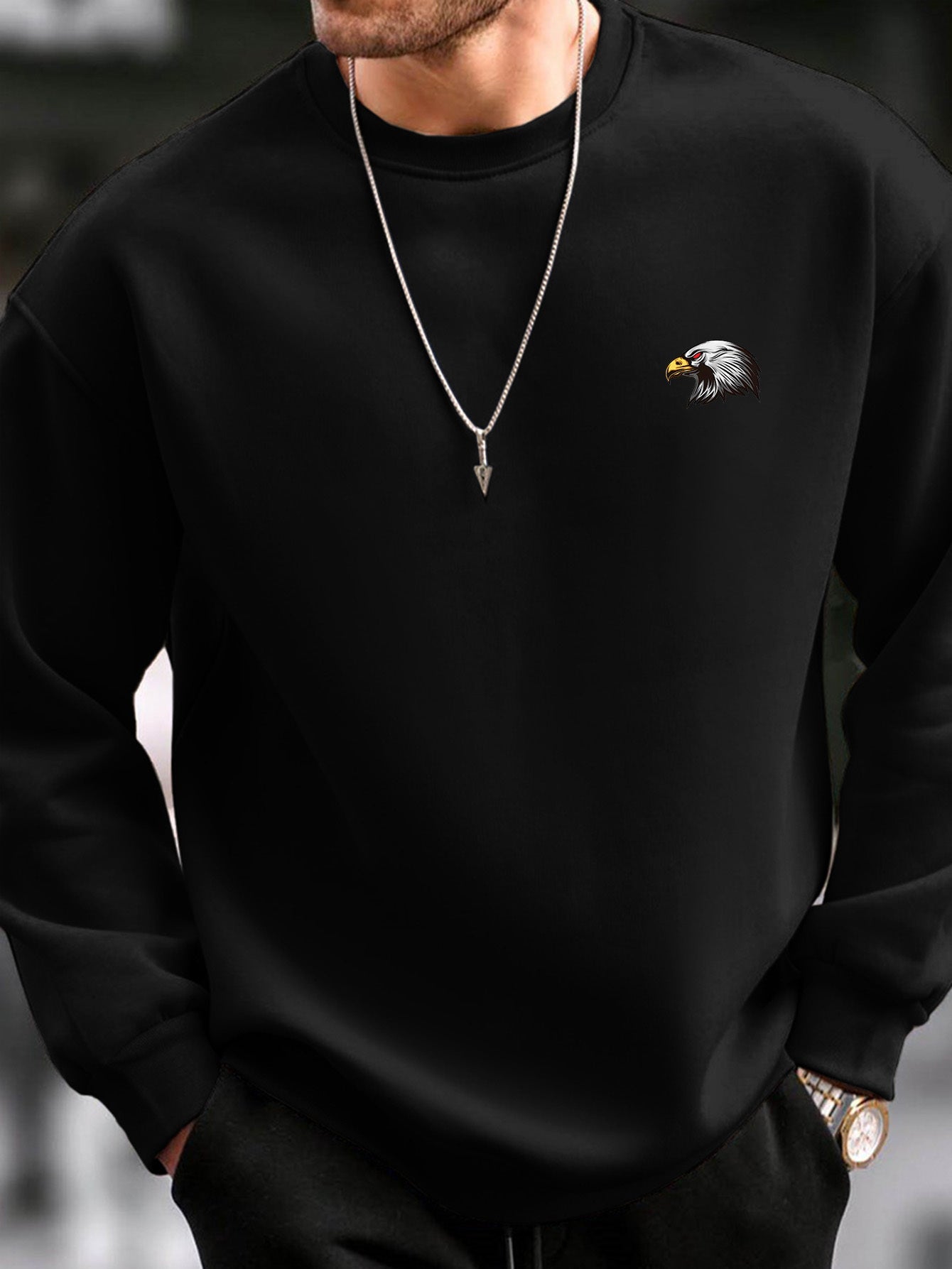 Cozy Winter Eagle Graphic Sweatshirt