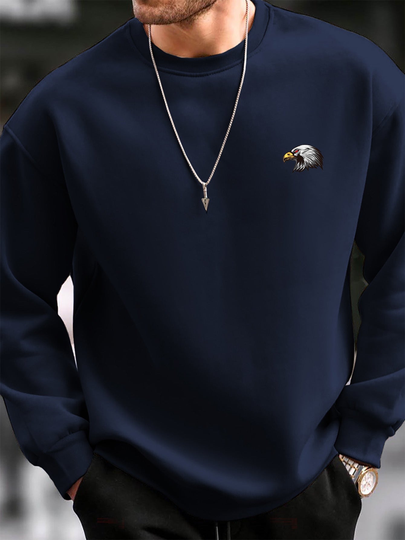 Cozy Winter Eagle Graphic Sweatshirt