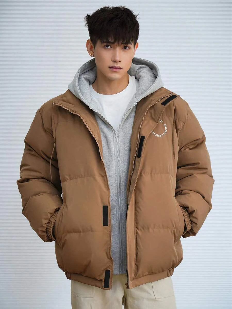 Padded Hooded Jacket Khaki