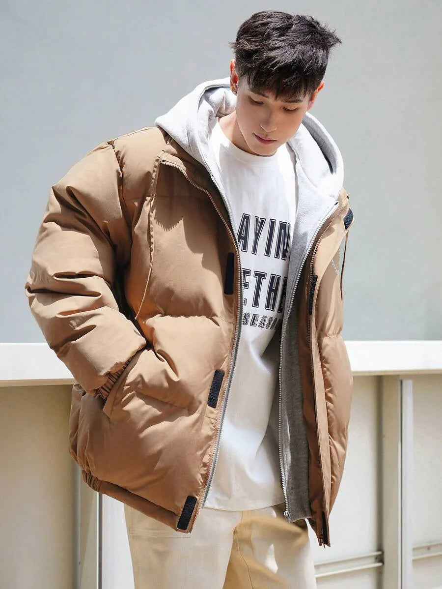 Padded Hooded Jacket Khaki