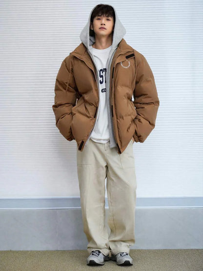 Padded Hooded Jacket Khaki