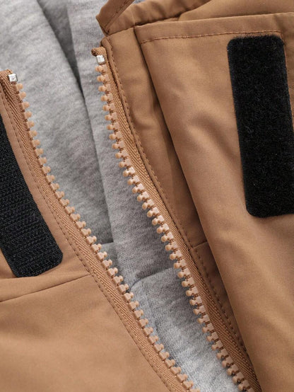 Padded Hooded Jacket Khaki