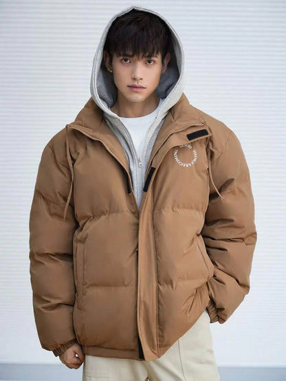 Padded Hooded Jacket Khaki