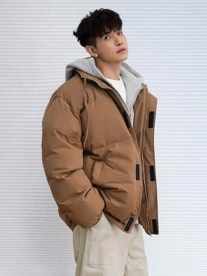 Padded Hooded Jacket Khaki