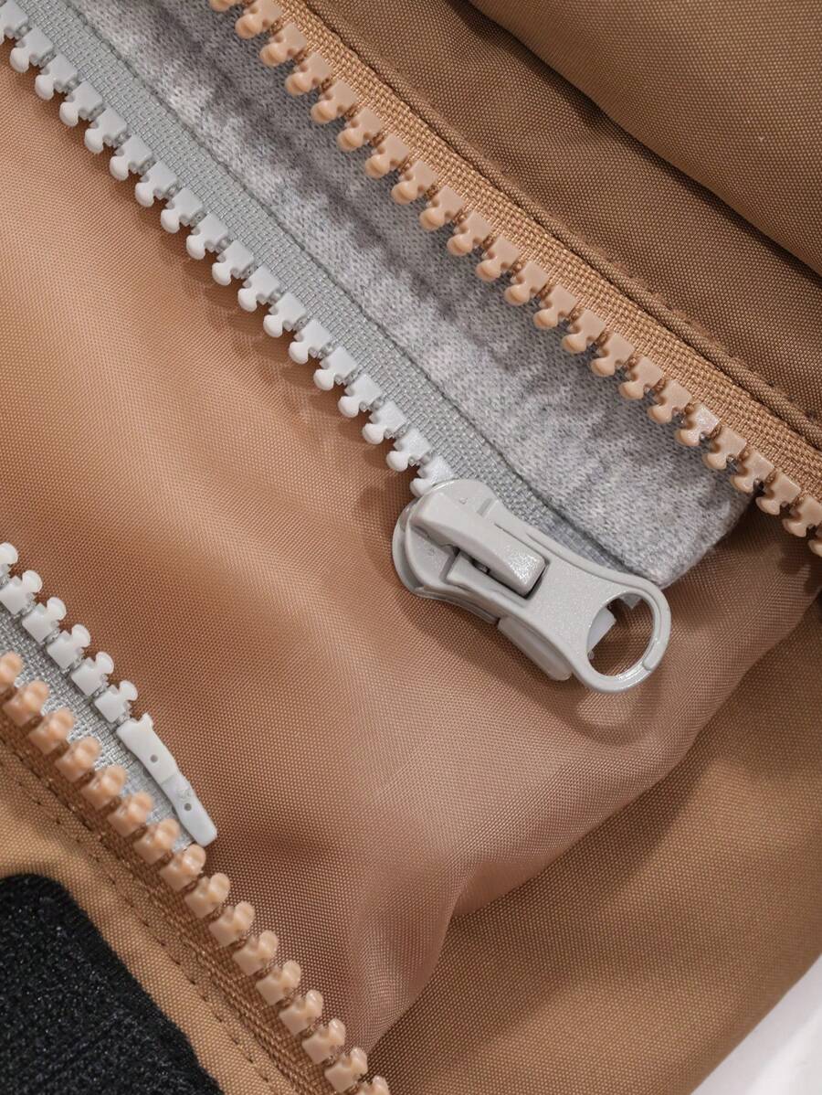 Padded Hooded Jacket Khaki