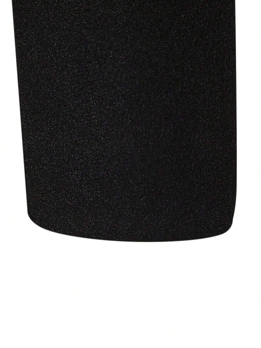 Solid Woolen Overcoat Black