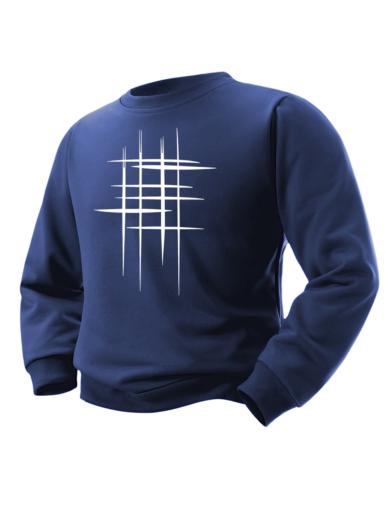 Cozy Large Geometric Knit Winter Sweatshirt - BritishElegance