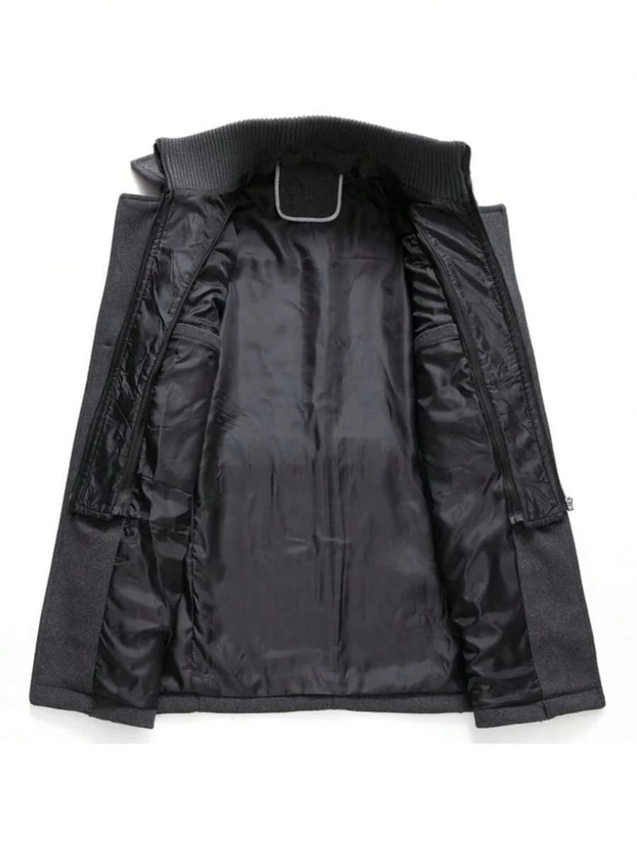 Slim Woolen Business Coat Gray