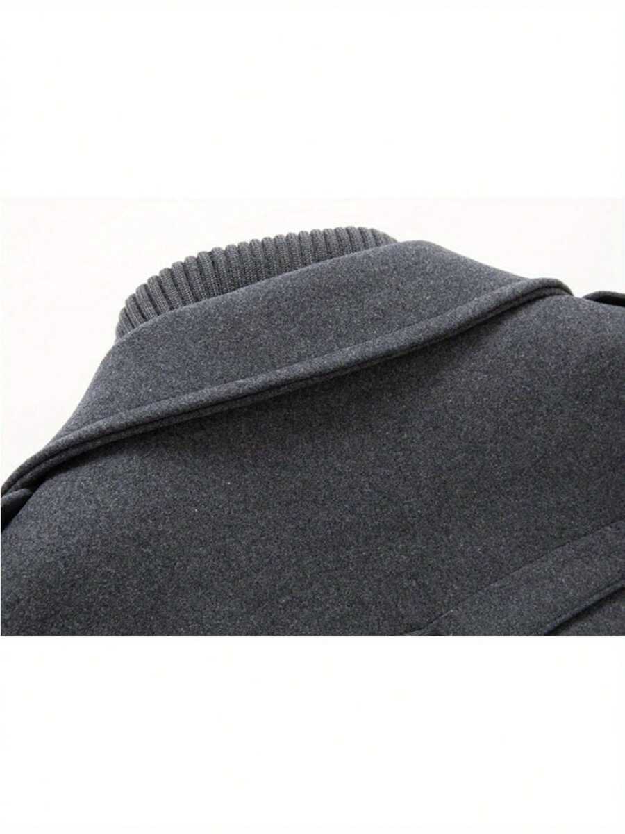 Men’s Military Inspired Wool Blend Mid Thigh Topcoat