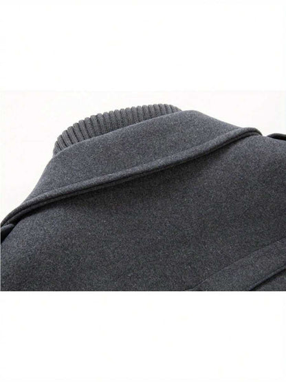 Men’s Military Inspired Wool Blend Mid Thigh Topcoat