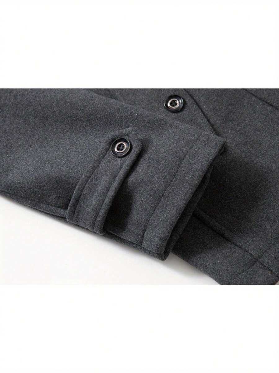 Men’s Military Inspired Wool Blend Mid Thigh Topcoat