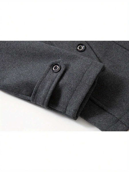 Men’s Military Inspired Wool Blend Mid Thigh Topcoat