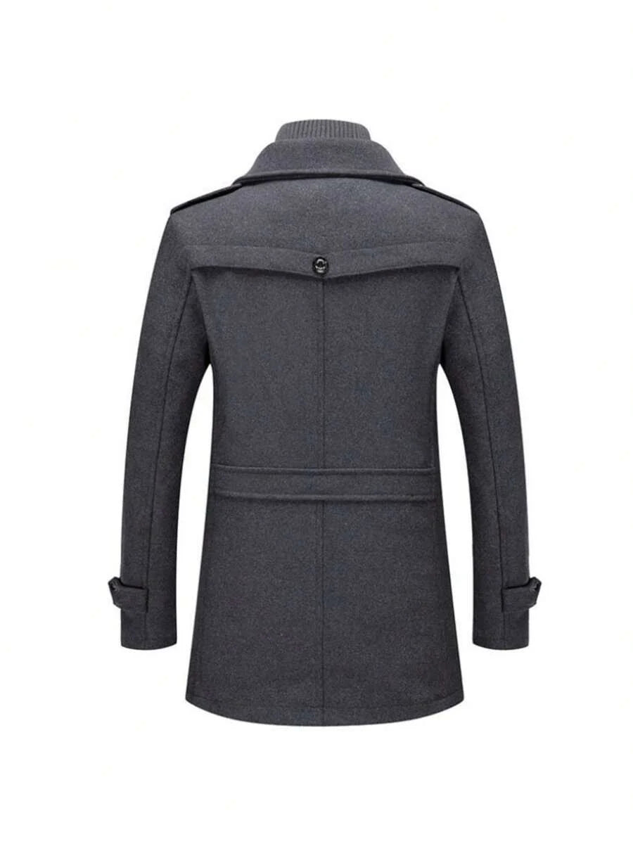 Slim Woolen Business Coat Gray