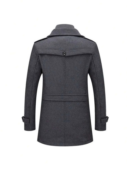 Slim Woolen Business Coat Gray