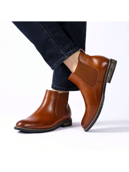 Men’s Rugged Casual Chelsea Boots with Thick Sole