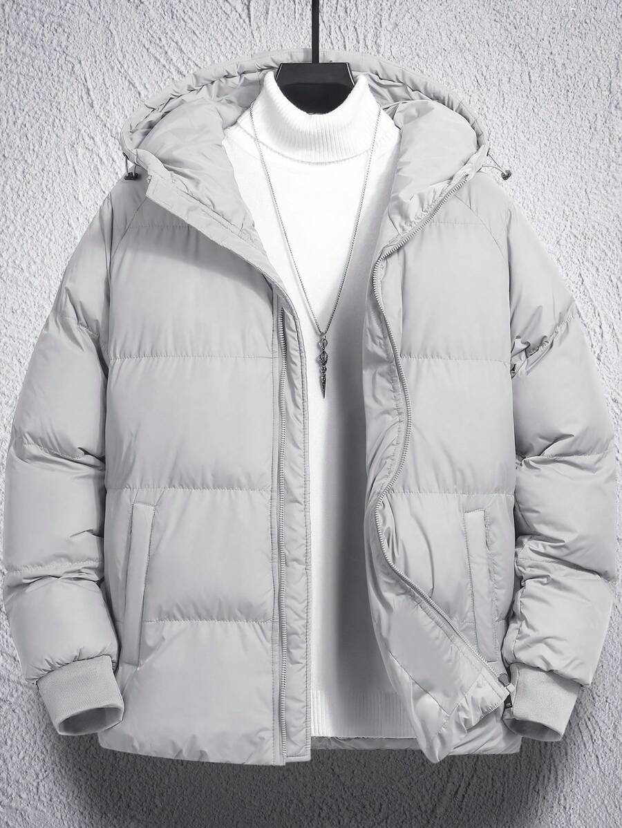 Casual Padded Jacket Khaki