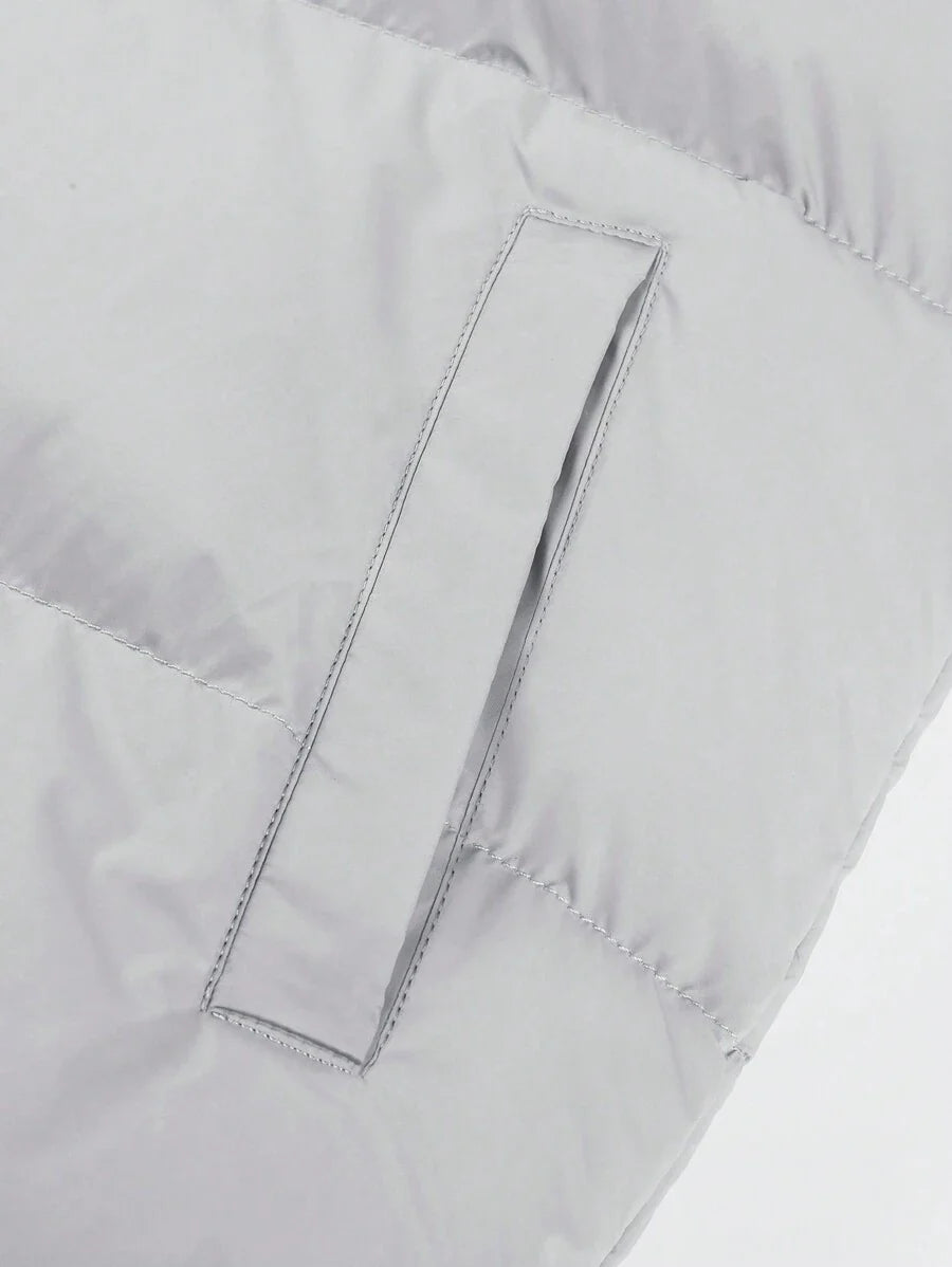 Casual Padded Jacket Khaki